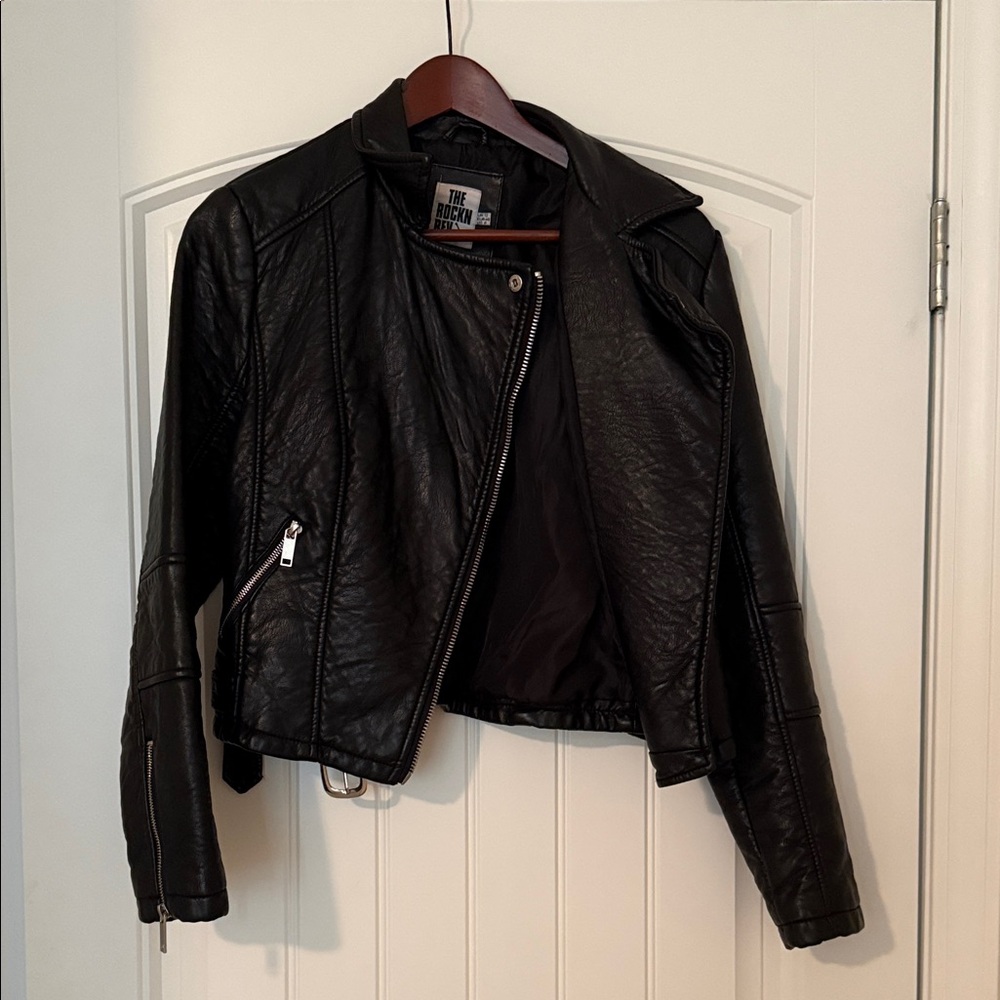 Zara Classic Black faux Leather Jacket